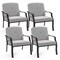 Costway 4 PCS Patio Metal Chairs Outdoor Dining Seat Heavy Duty with Cushions Garden Gray